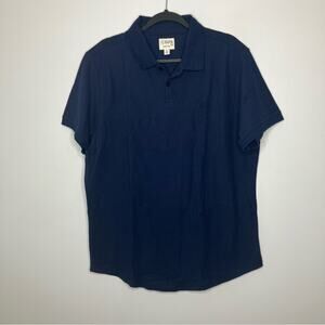NWOT CUTS CLOTHING Polo Curved Hem Navy Blue Short Sleeve XXL